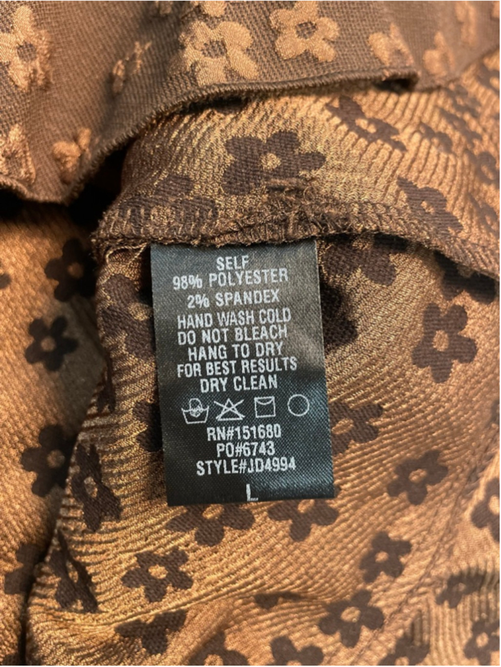 STORIA Brown Floral Babydoll Mini Dress L Puff Sleeves Fairy Grunge Asymmetric - Picture 6 of 9